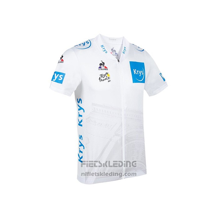 2021 Fietskleding Tour de France Wit Korte Mouwen en Koersbroek